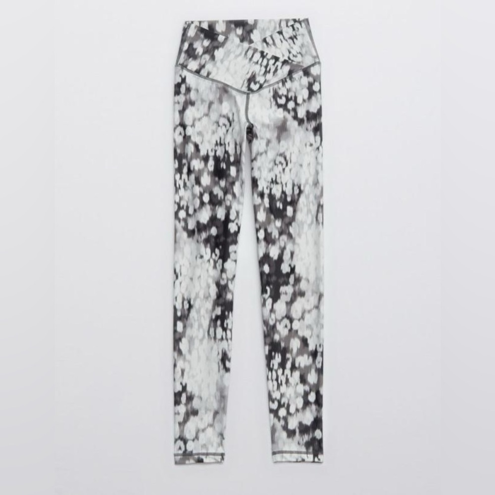 OFFLINE by Aerie Hi-Rise Crossover Waist 7/8 Legging Shine Silver Shadow Size S